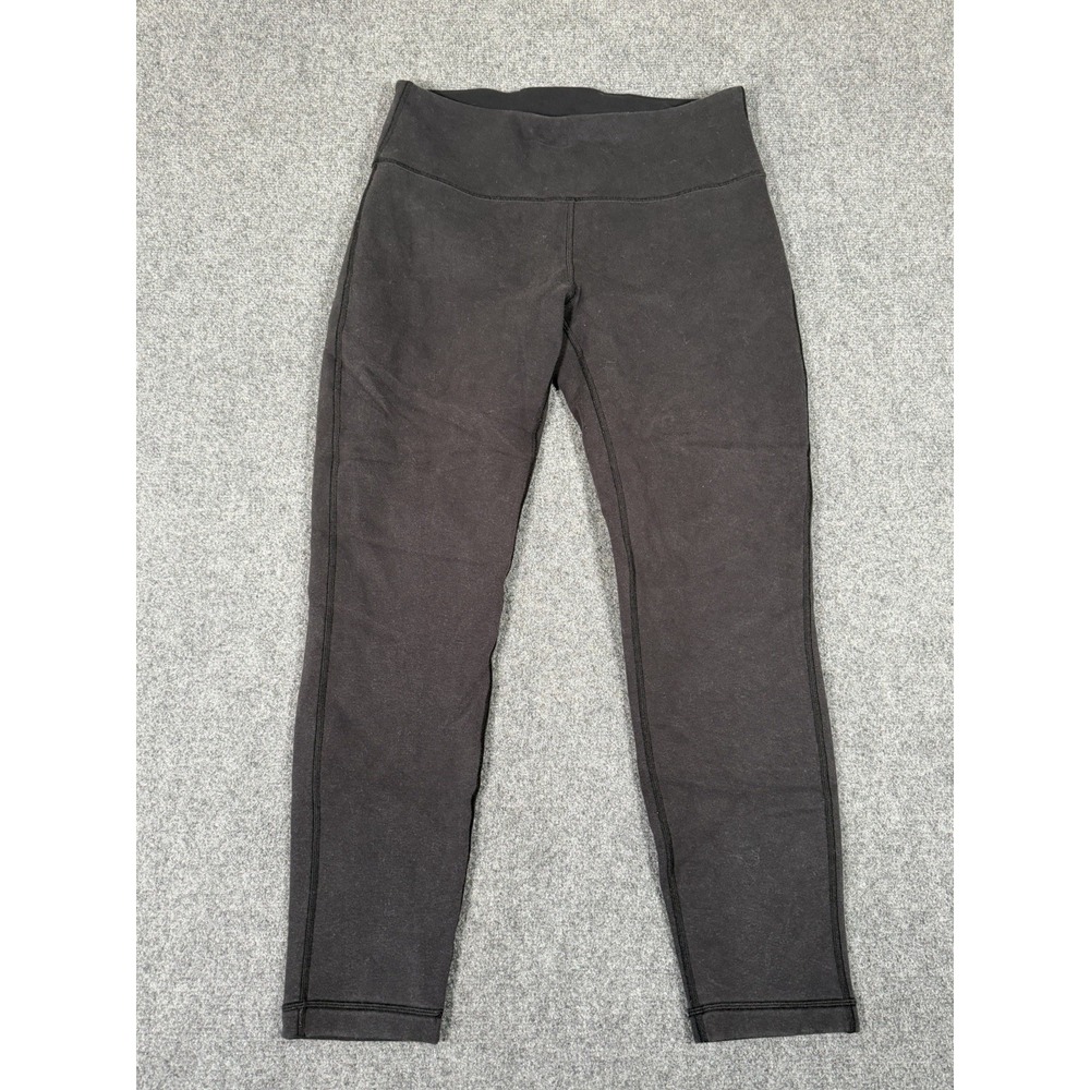 Lululemon Wunder Lounge Pant 28" Womens 10 Black Fleece Lined Leggings Warm
